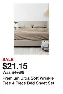 Belk Premium Ultra Soft Wrinkle Free 4 Piece Bed Sheet Set offer