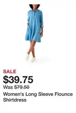 Belk Women's Long Sleeve Flounce Shirtdress offer