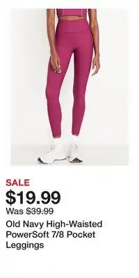 Old Navy Old Navy High-Waisted PowerSoft 7/8 Pocket Leggings offer