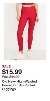 Old Navy Old Navy High-Waisted PowerSoft Rib Pocket Leggings offer