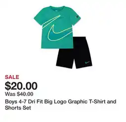 Belk Boys 4-7 Dri Fit Big Logo Graphic T-Shirt and Shorts Set offer