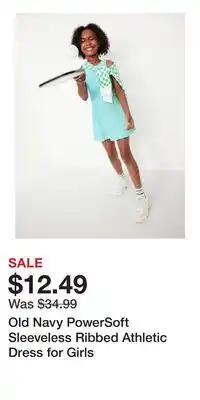 Old Navy Old Navy PowerSoft Sleeveless Ribbed Athletic Dress for Girls offer