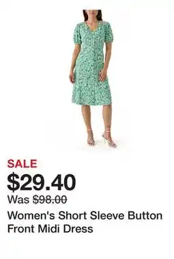 Belk Women's Short Sleeve Button Front Midi Dress offer