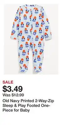 Old Navy Old Navy Printed 2-Way-Zip Sleep & Play Footed One-Piece for Baby offer