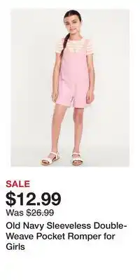 Old Navy Old Navy Sleeveless Double-Weave Pocket Romper for Girls offer