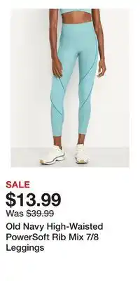 Old Navy Old Navy High-Waisted PowerSoft Rib Mix 7/8 Leggings offer