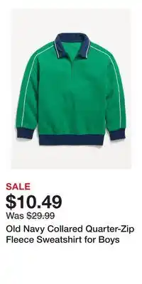 Old Navy Old Navy Collared Quarter-Zip Fleece Sweatshirt for Boys offer