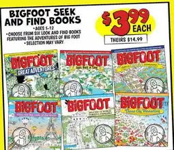 Ollie's BIGFOOT SEEK AND FIND BOOKS offer