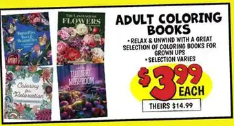 Ollie's ADULT COLORING BOOKS offer