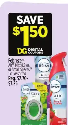 Dollar General Air Mist 8.8 oz. or Small Spaces 1 ct offer
