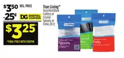 Dollar General Assorted Black Cutlery or Crystal Spoons or Forks offer