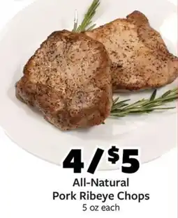 Fareway All-natural pork ribeye chops offer