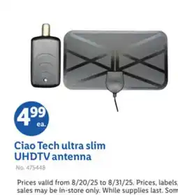 Lidl Ciao Tech ultra slim UHDTV antenna offer