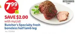 Lidl Butcher's Specialty fresh boneless half lamb leg offer