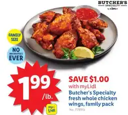 Lidl Butcher's Specialty fresh whole chicken wings, family pack offer