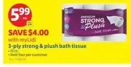 Lidl 3-ply strong & plush bath tissue offer