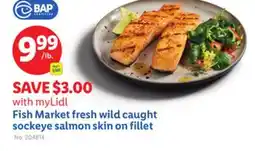 Lidl Fish Market fresh wild caught sockeye salmon skin on fillet offer