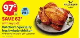 Lidl Butcher's Specialty fresh whole chicken offer