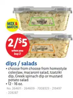 Lidl dips/salads offer
