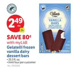 Lidl Gelatelli frozen vanilla dairy dessert bars offer