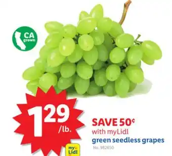 Lidl green seedless grapes offer