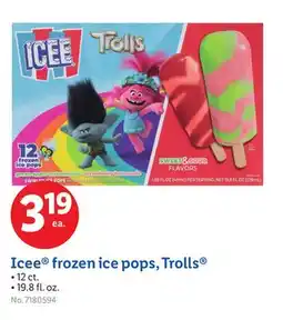 Lidl Icee frozen ice pops, Trolls offer