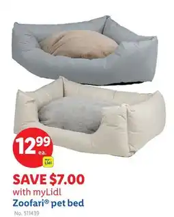 Lidl Zoofari pet bed offer