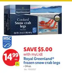 Lidl Royal Greenland frozen snow crab legs offer