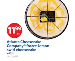 Lidl Atlanta Cheesecake Company frozen lemon swirl cheesecake offer
