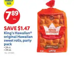 Lidl King's Hawaiian original Hawaiian sweet rolls, party pack offer