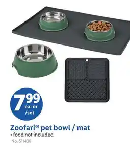 Lidl Zoofari pet bowl/mat offer