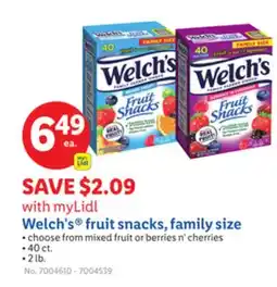 Lidl Welch's fruit snacks, family size offer