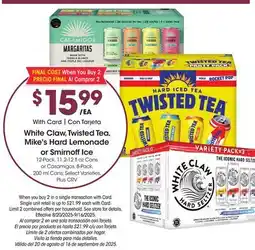 Ralphs White Claw, Twisted Tea, Mike's Hard Lemonade or Smirnoff Ice offer