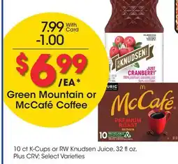 Ralphs Green Mountain or McCafé Coffee offer