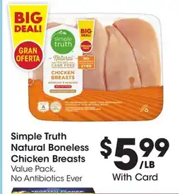 Ralphs Simple Truth Natural Boneless Chicken Breasts offer