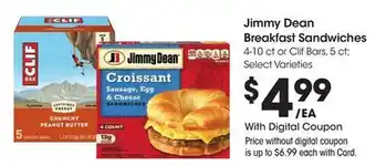 Ralphs Jimmy Dean Breakfast Sandwiches offer