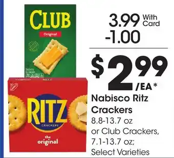 Ralphs Nabisco Ritz Crackers offer