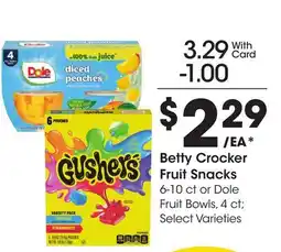 Ralphs Betty Crocker Fruit Snacks offer