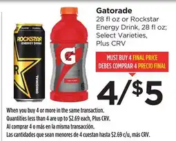 Food 4 Less Gatorade offer