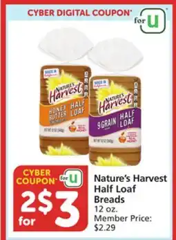 Albertsons Nature's Harvest Half Loaf Breads offer