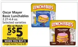 Albertsons Oscar Mayer Basic Lunchables offer