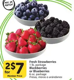 Albertsons Fresh Strawberries 1 lb. package Blackberries or Blueberries 6 oz. package offer