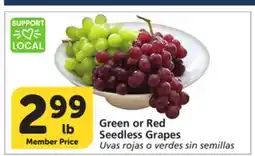 Albertsons Green or Red Seedless Grapes offer