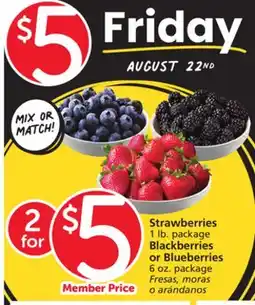 Albertsons Strawberries 1 lb. package Blackberries or Blueberries 6 oz. package offer