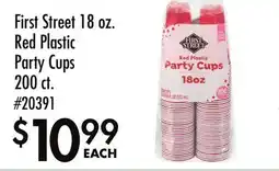 Smart & Final First Street 18 oz. Red Plastic Party Cups offer
