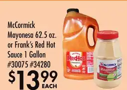 Smart & Final McCormick Mayonesa or Frank's Red Hot Sauce offer