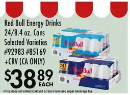 Smart & Final Red Bull Energy Drinks offer