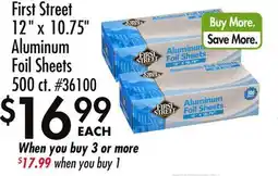 Smart & Final First Street 12 x 10.75 Aluminum Foil Sheets offer