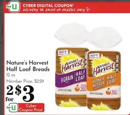 Pavilions Nature's Harvest Half Loaf Breads offer
