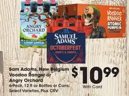 Ralphs Sam Adams, New Belgium Voodoo Ranger or Angry Orchard offer